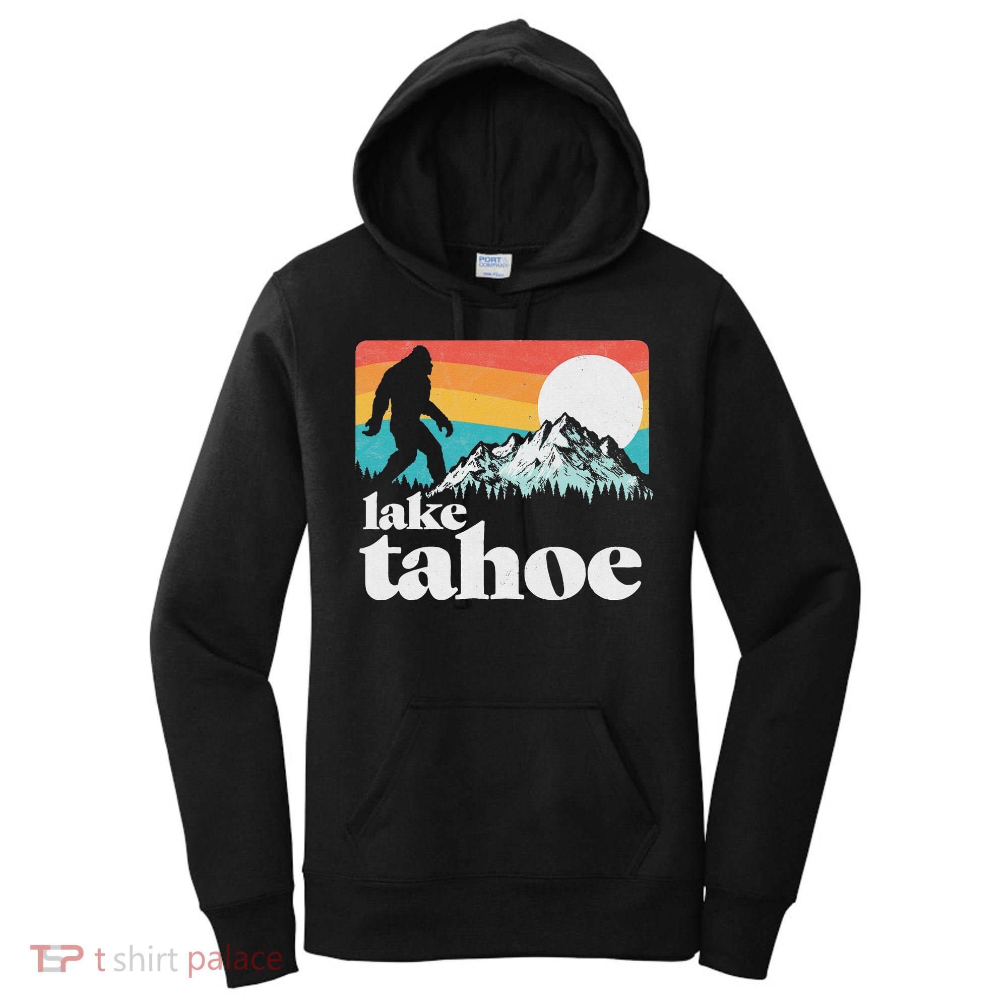 Lake Tahoe Retro Bigfoot Mountains Women's Hoodie