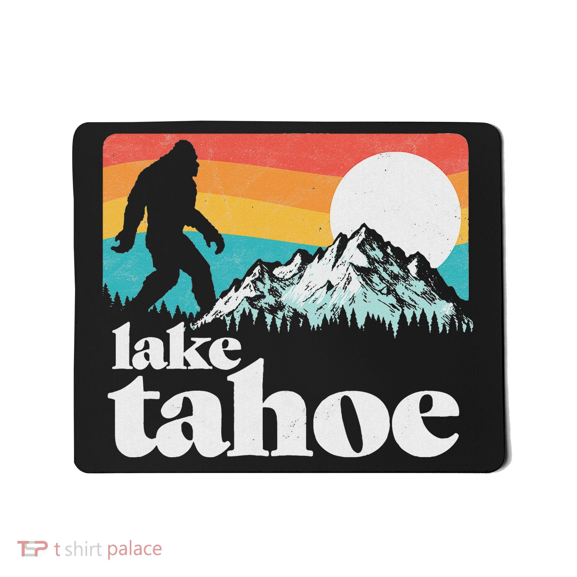 Lake Tahoe Retro Bigfoot Mountains Mousepad