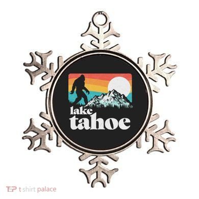 Lake Tahoe Retro Bigfoot Mountains Ornament