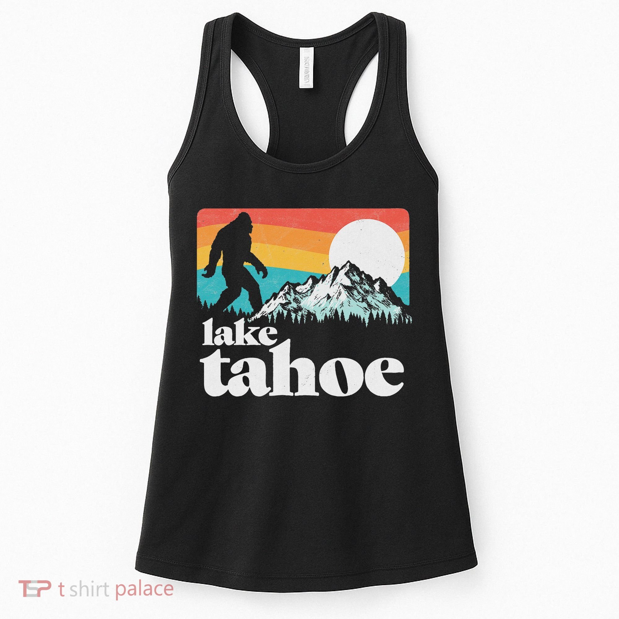 Lake Tahoe Retro Bigfoot Mountains Women's Tank Top