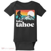 Lake Tahoe Retro Bigfoot Mountains Baby Bodysuit thumb 0