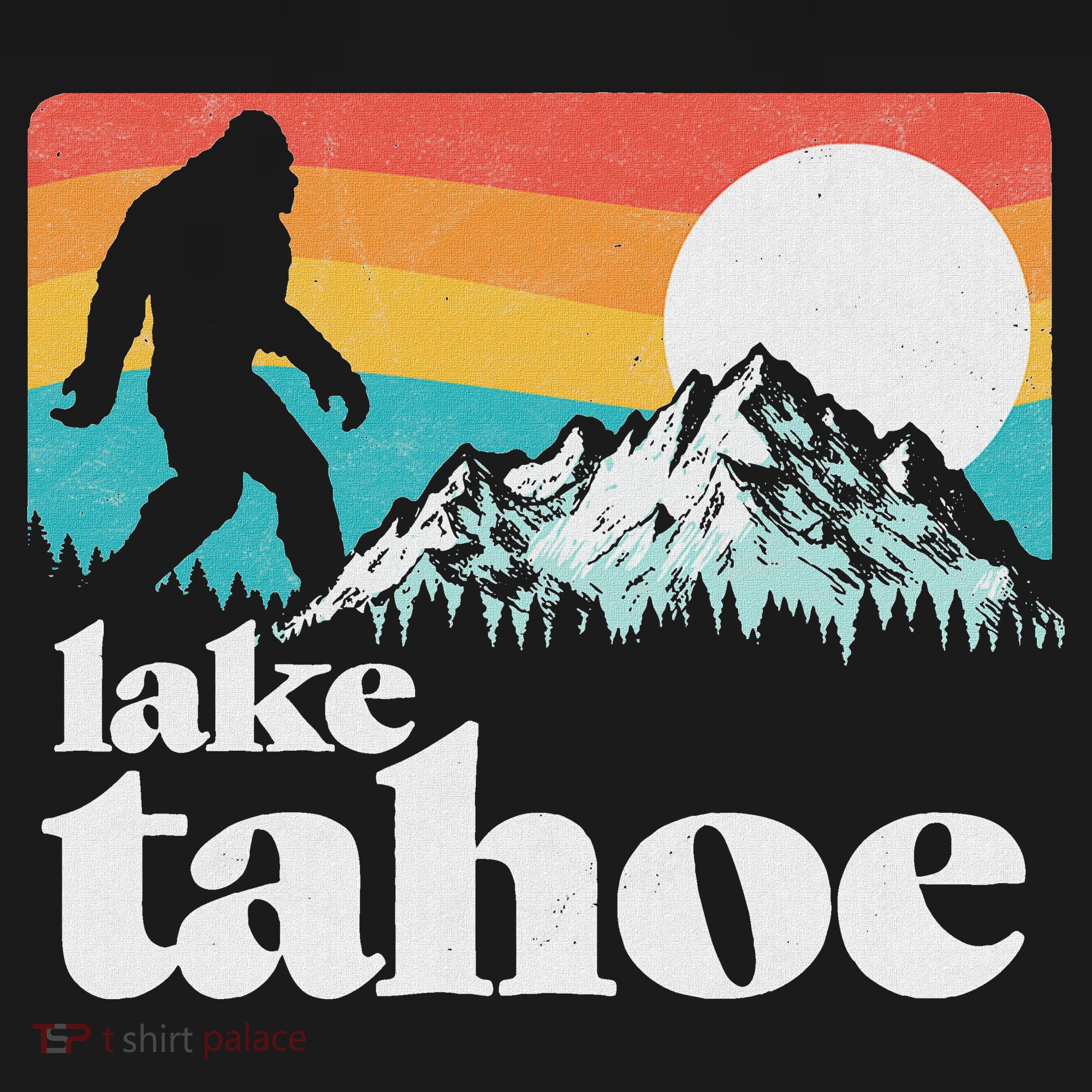 Lake Tahoe Retro Bigfoot Mountains Baby Bodysuit