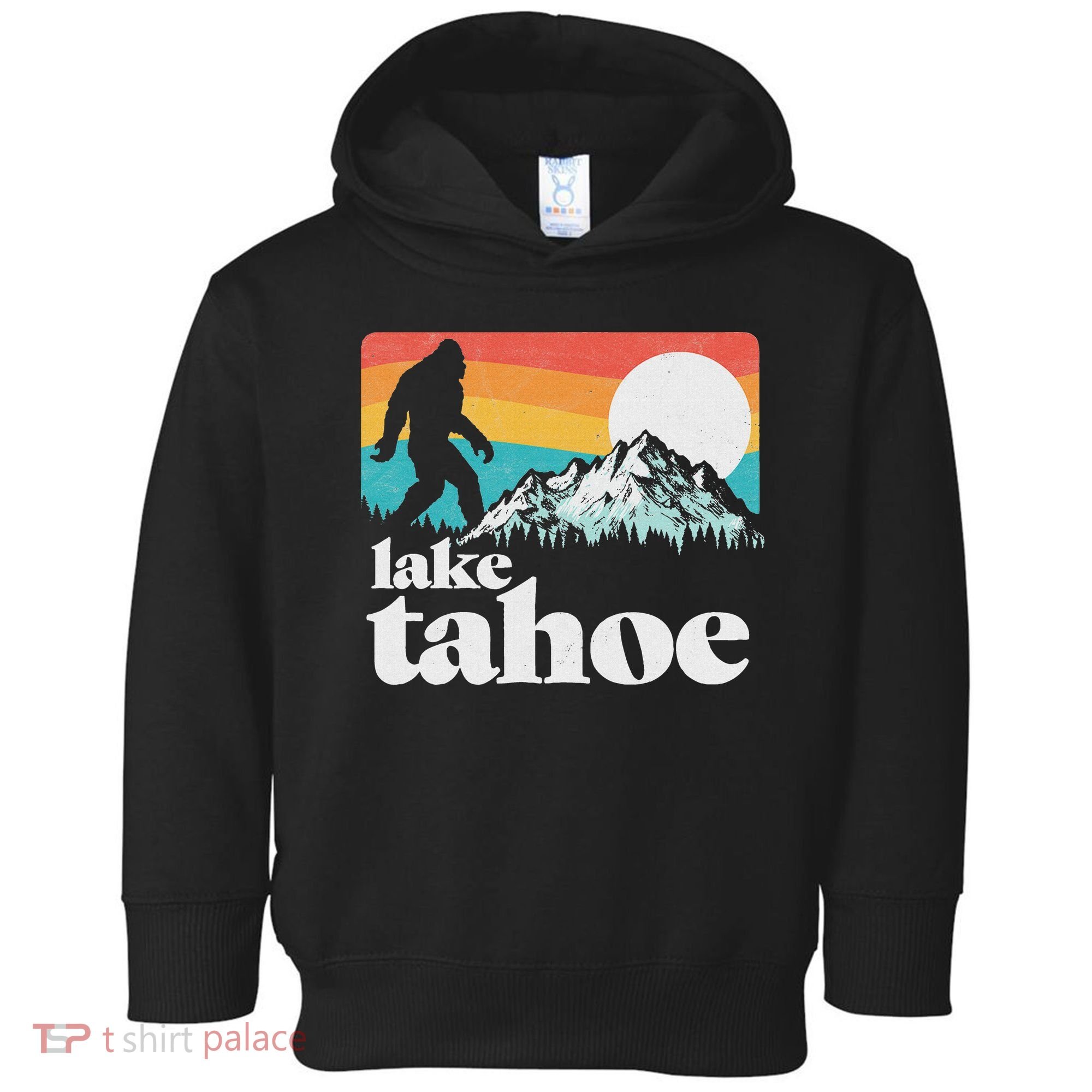 Lake Tahoe Retro Bigfoot Mountains Toddler Hoodie