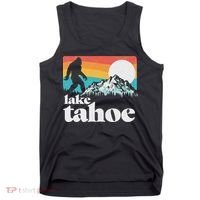 Lake Tahoe Retro Bigfoot Mountains Tank Top thumb 0