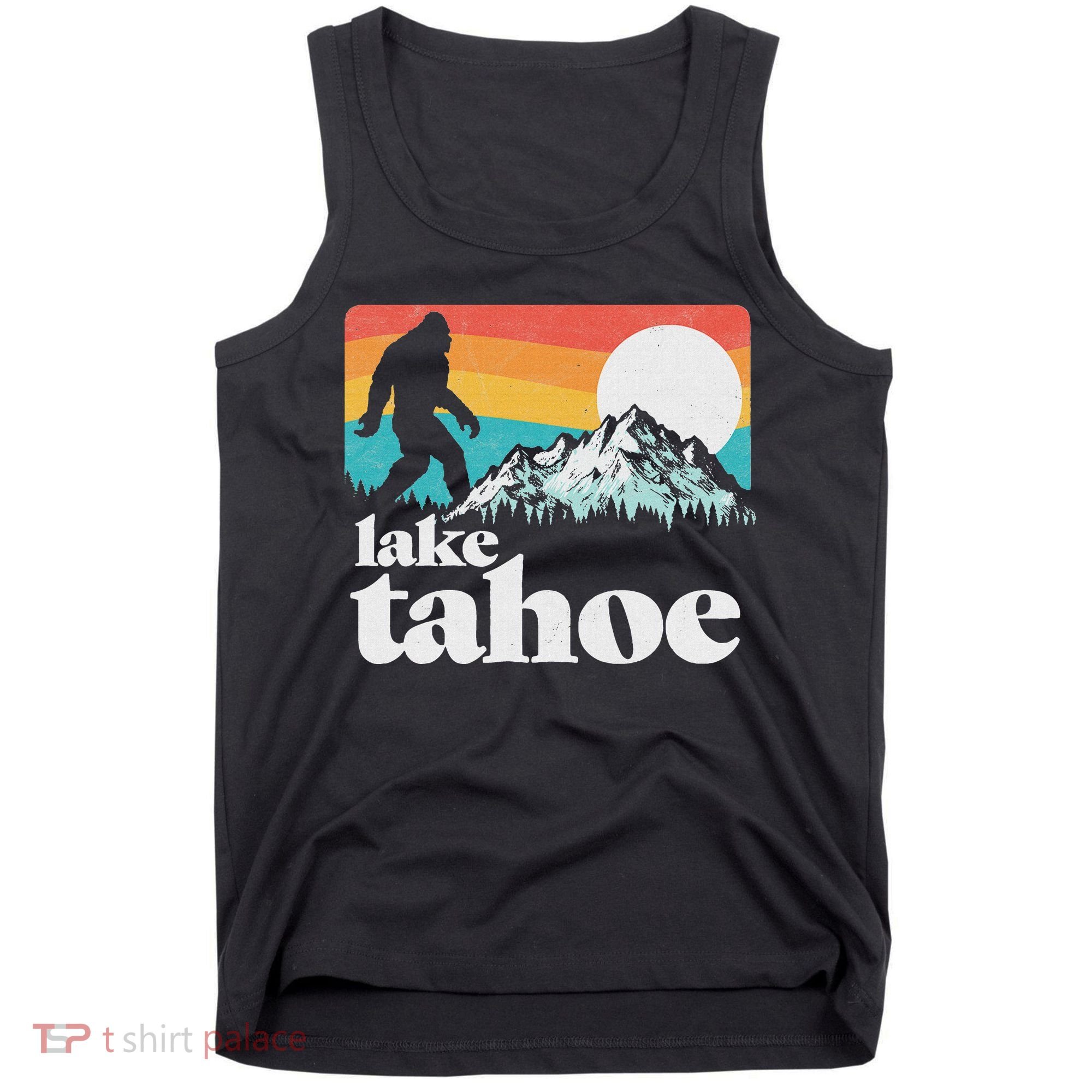 Lake Tahoe Retro Bigfoot Mountains Tank Top