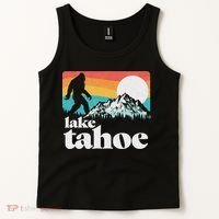Lake Tahoe Retro Bigfoot Mountains Tank Top thumb 2