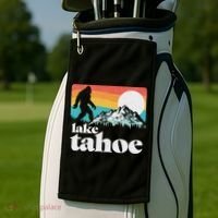 Lake Tahoe Retro Bigfoot Mountains Golf Towel thumb 2