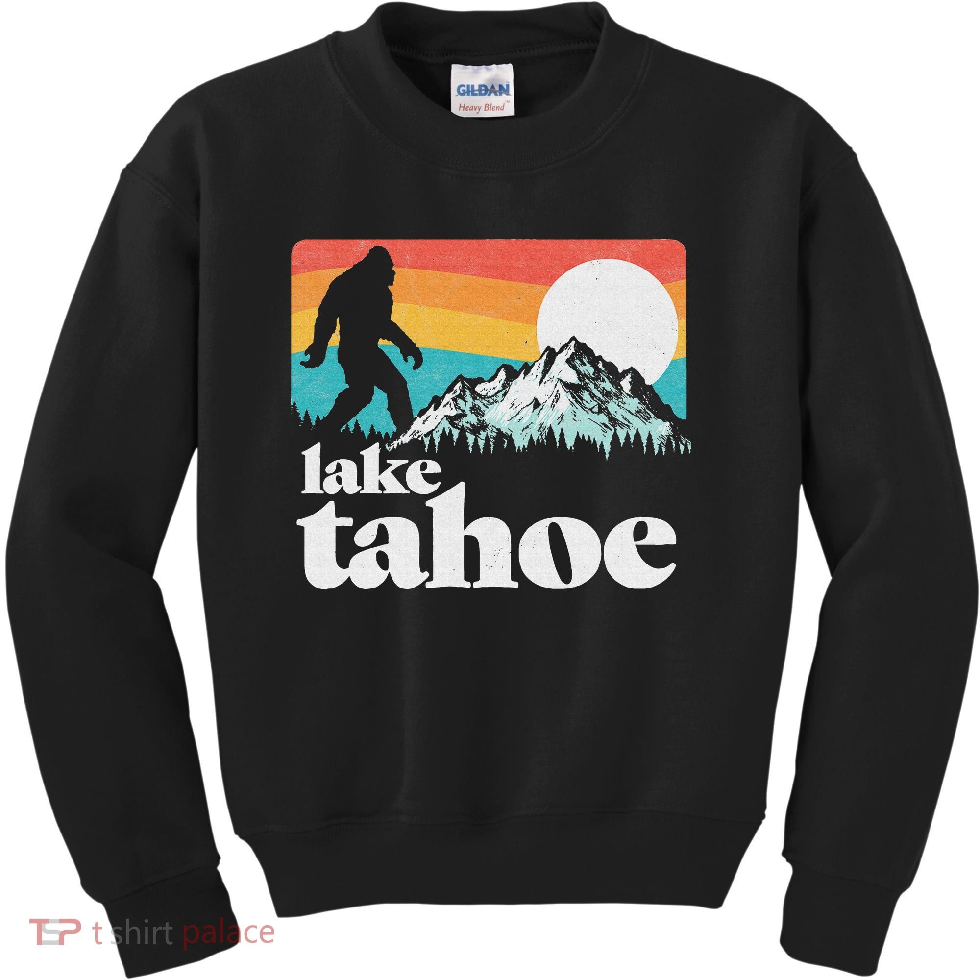 Lake Tahoe Retro Bigfoot Mountains Kids Sweatshirt