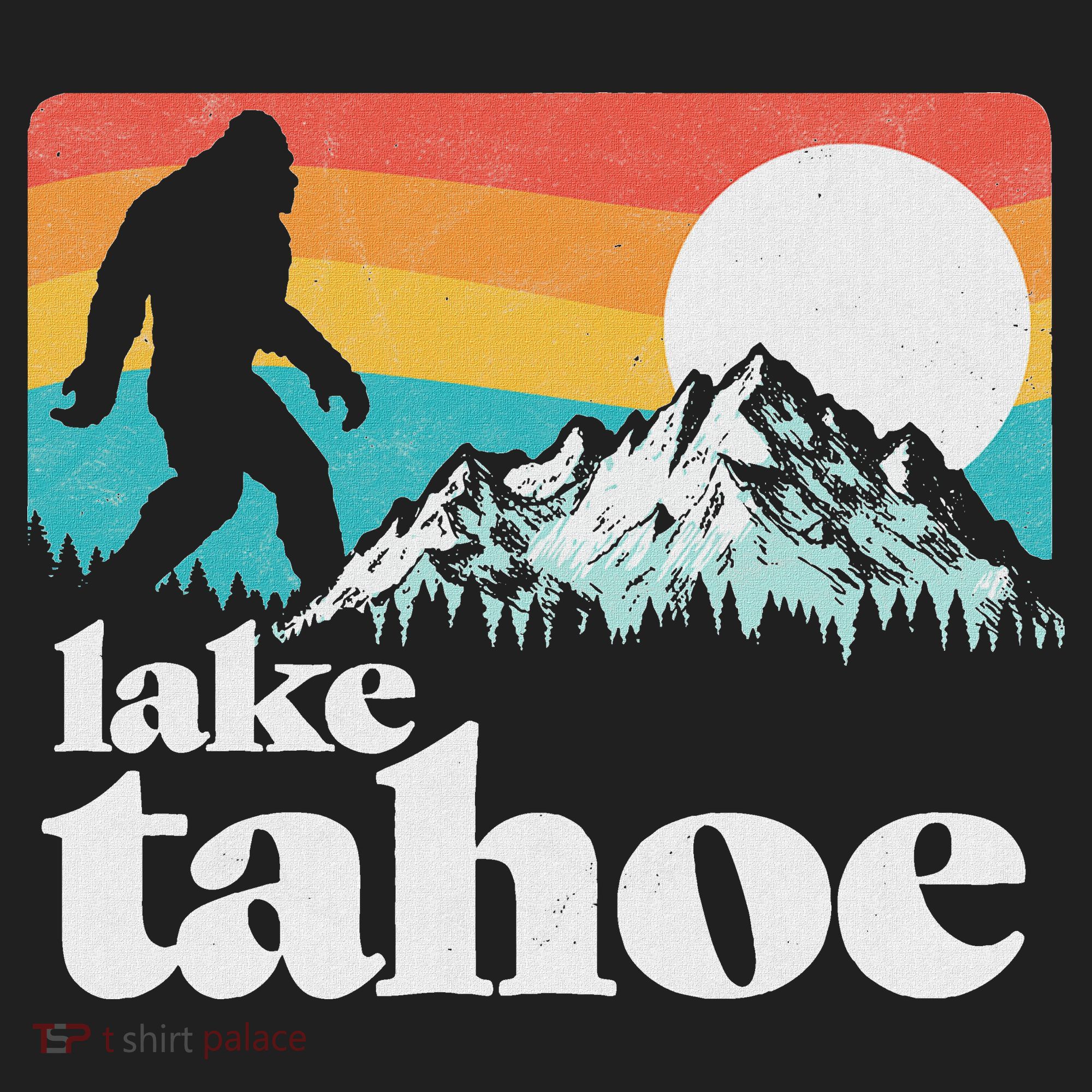 Lake Tahoe Retro Bigfoot Mountains Kids Long Sleeve Plaid Pajama Set