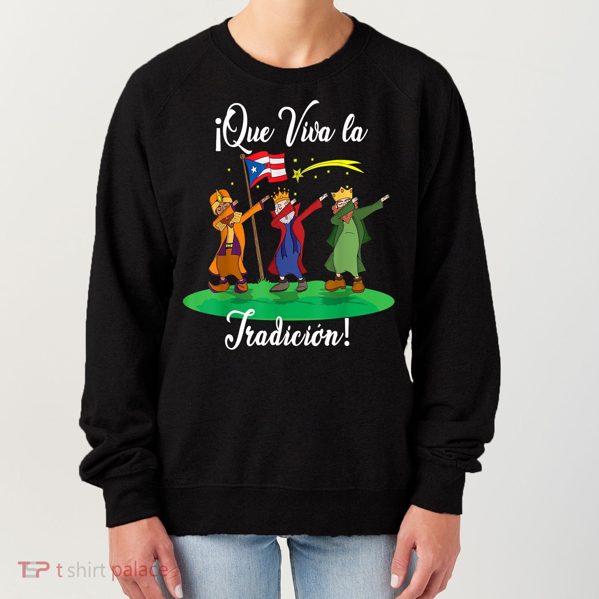 Los Tres Reyes Magos Three Wise Men Kings Dabbing Christmas TShirt Women's Sweatshirt
