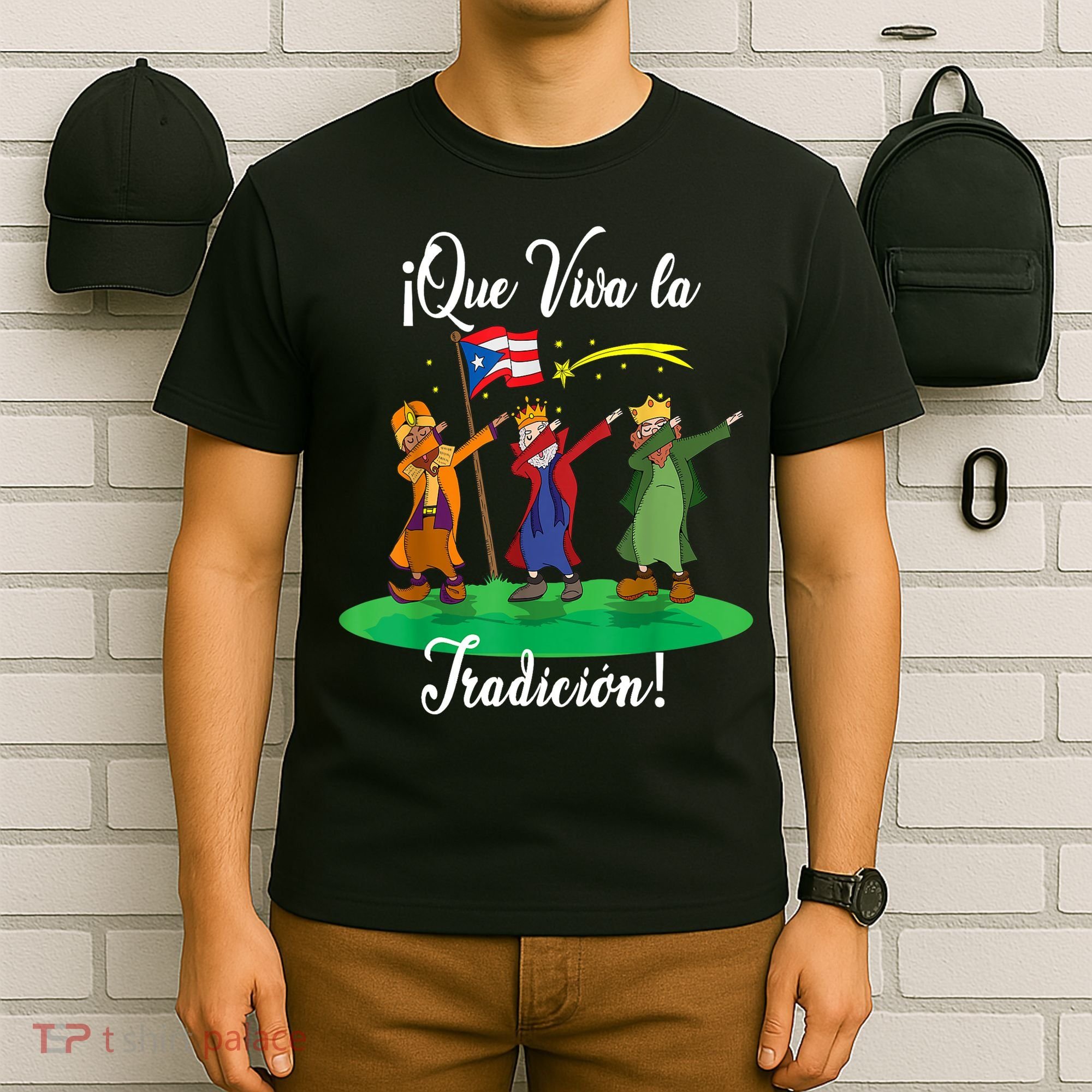 Los Tres Reyes Magos Three Wise Men Kings Dabbing Christmas TShirt T-Shirt