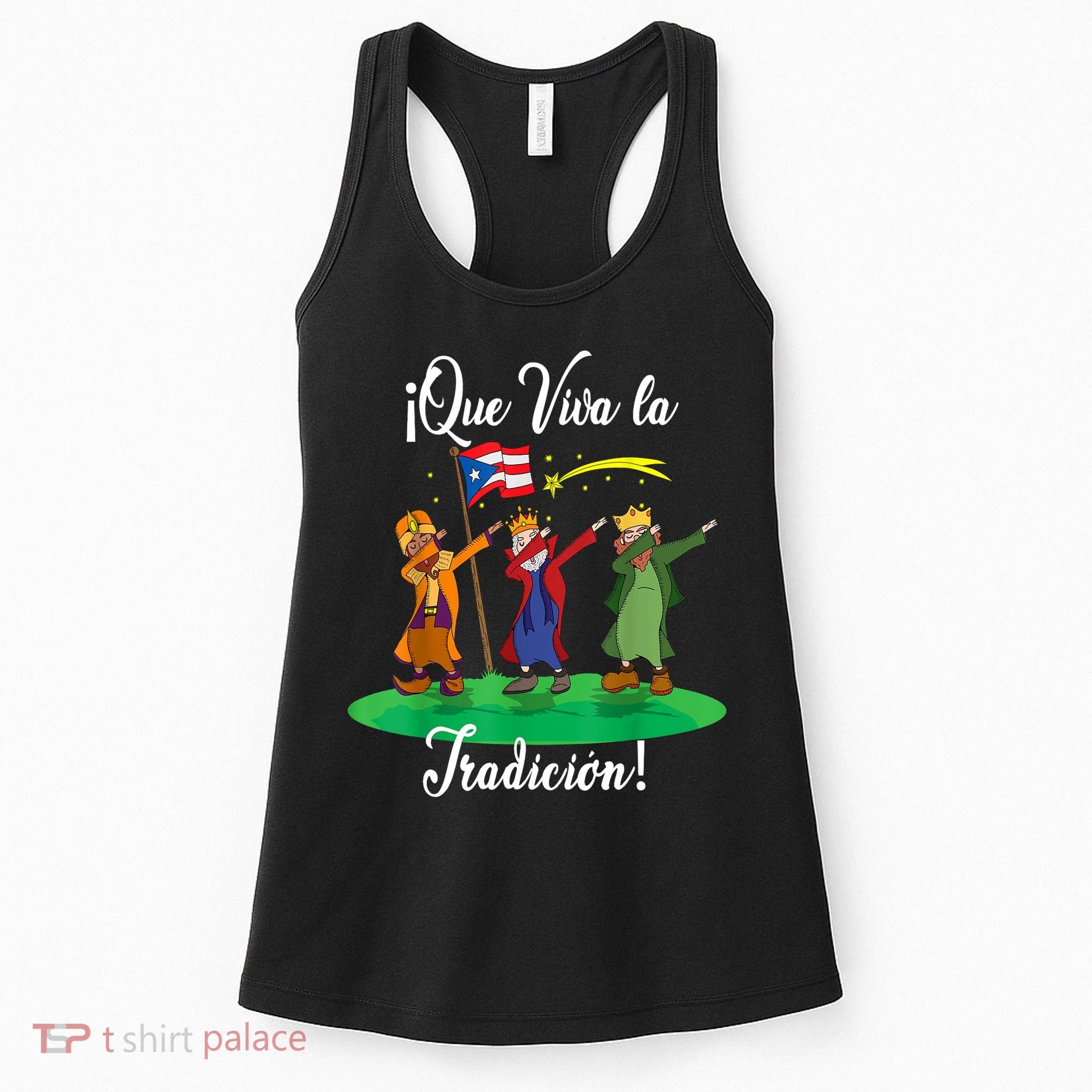 Los Tres Reyes Magos Three Wise Men Kings Dabbing Christmas TShirt Women's Tank Top