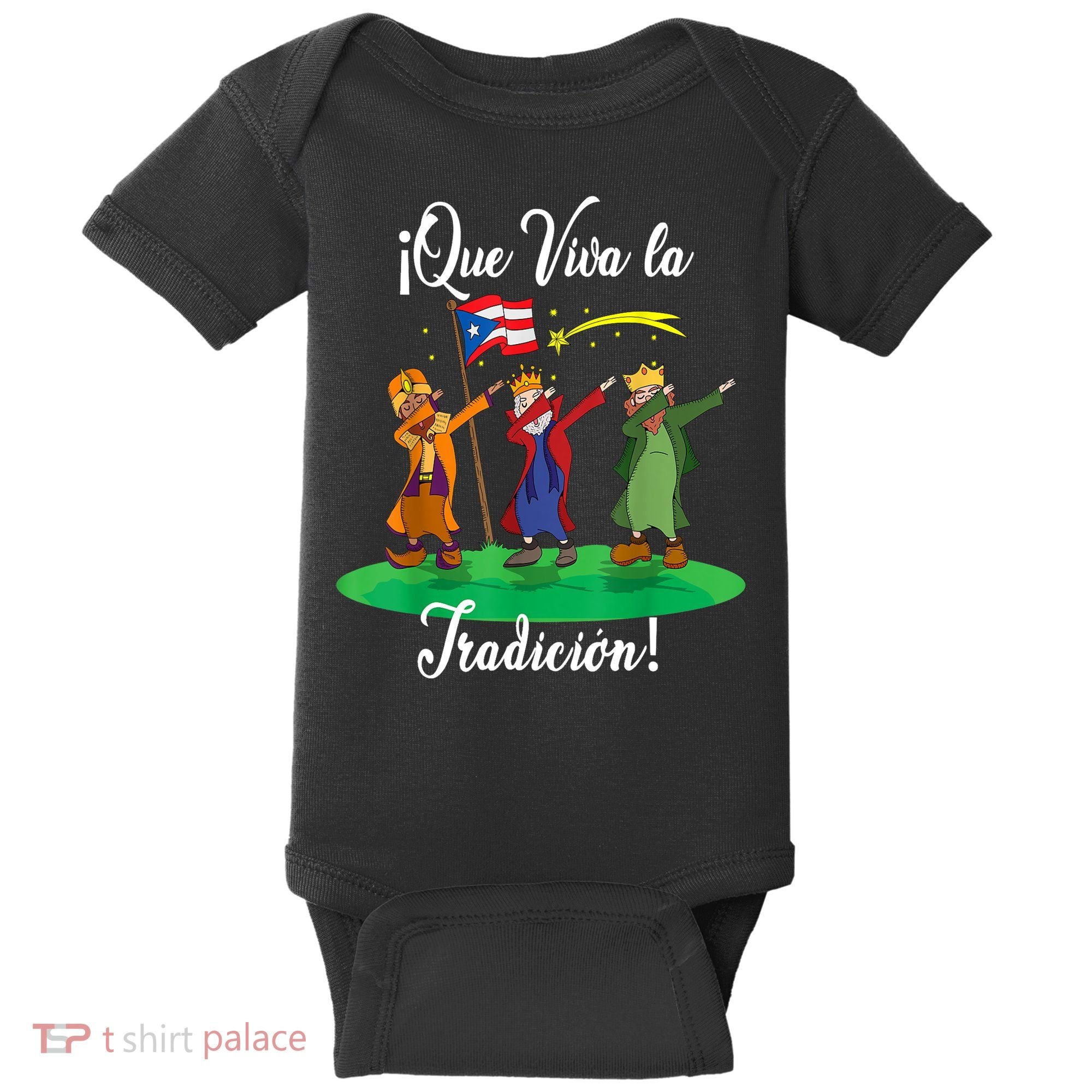 Los Tres Reyes Magos Three Wise Men Kings Dabbing Christmas TShirt Baby Bodysuit