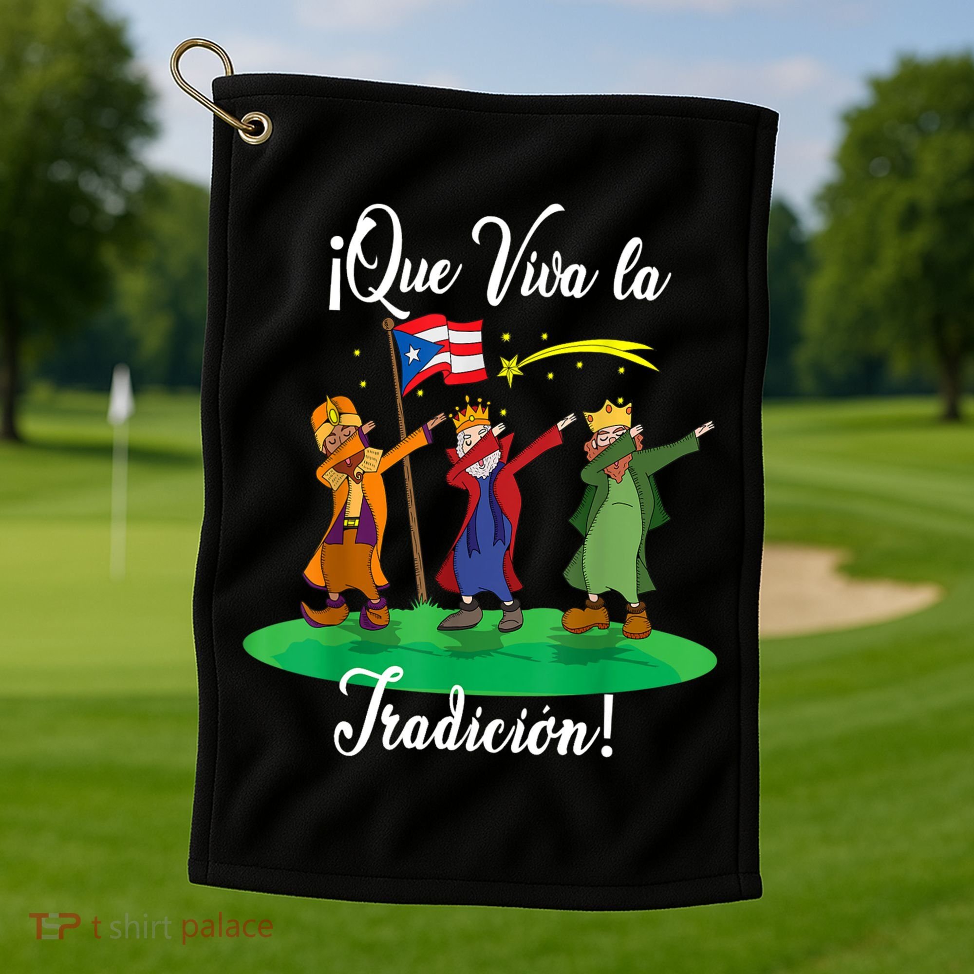 Los Tres Reyes Magos Three Wise Men Kings Dabbing Christmas TShirt Golf Towel