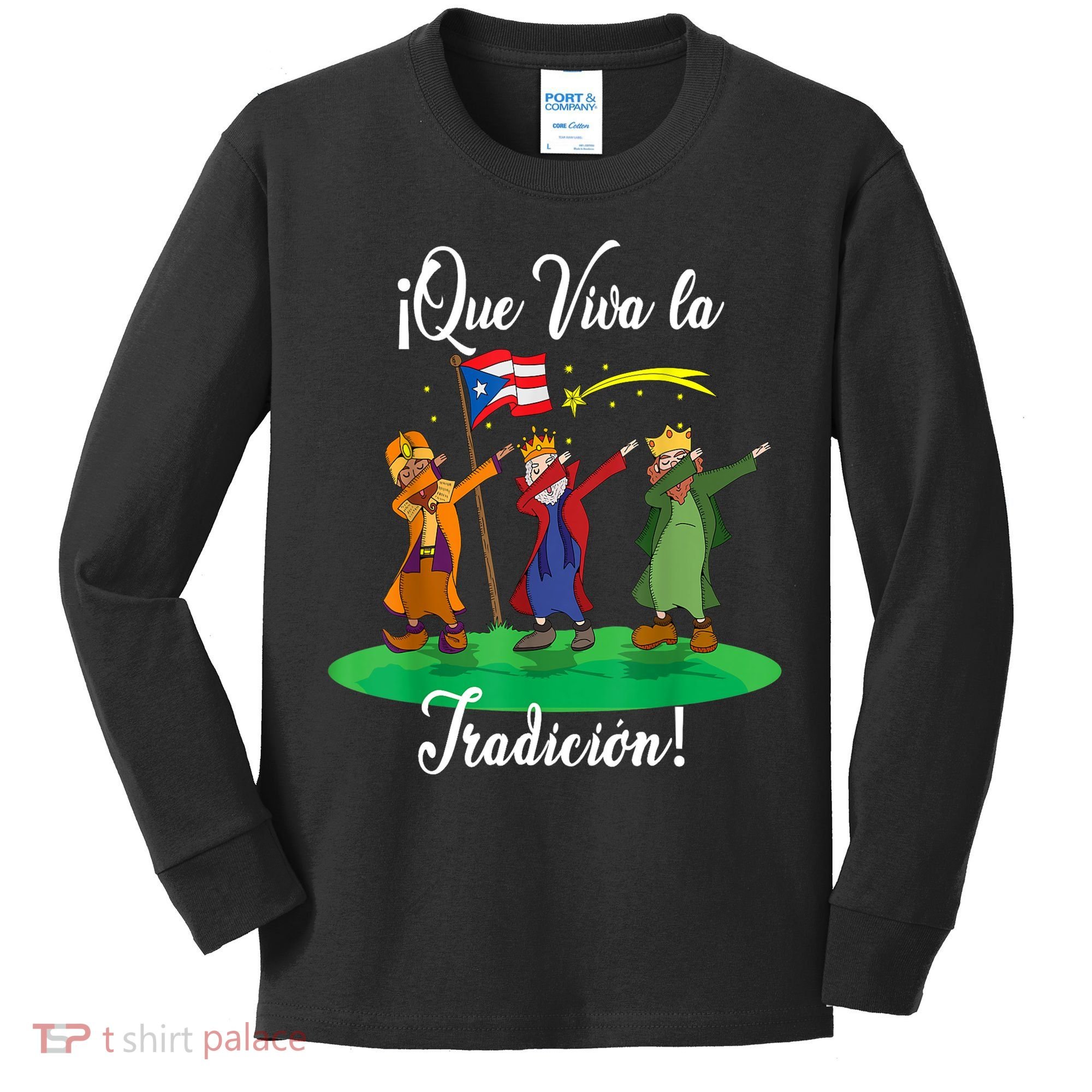 Los Tres Reyes Magos Three Wise Men Kings Dabbing Christmas TShirt Kids Long Sleeve Shirt