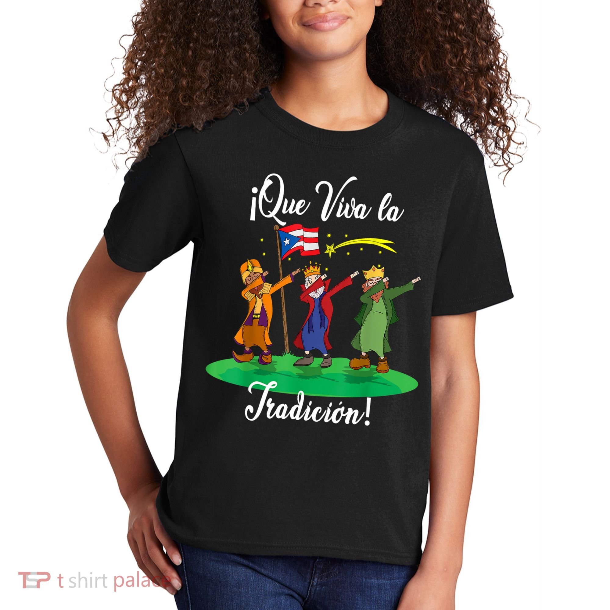 Los Tres Reyes Magos Three Wise Men Kings Dabbing Christmas TShirt Kids T-Shirt