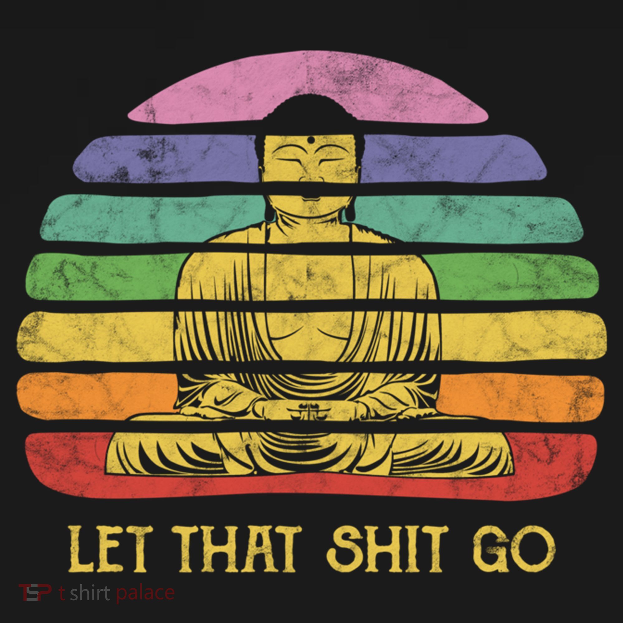 Let That Shitgo Buddha Cute Gift Funny Meditating Budda Budha USA-Made Doggie Bandana