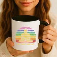 Let That Shitgo Buddha Cute Gift Funny Meditating Budda Budha Coffee Mug thumb 3