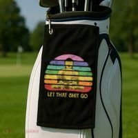 Let That Shitgo Buddha Cute Gift Funny Meditating Budda Budha Golf Towel thumb 2