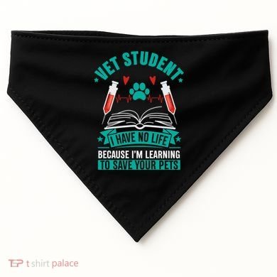 Learning To Save Pets Funny Vet Tech Veterinarians Student Cute Gift USA-Made Doggie Bandana