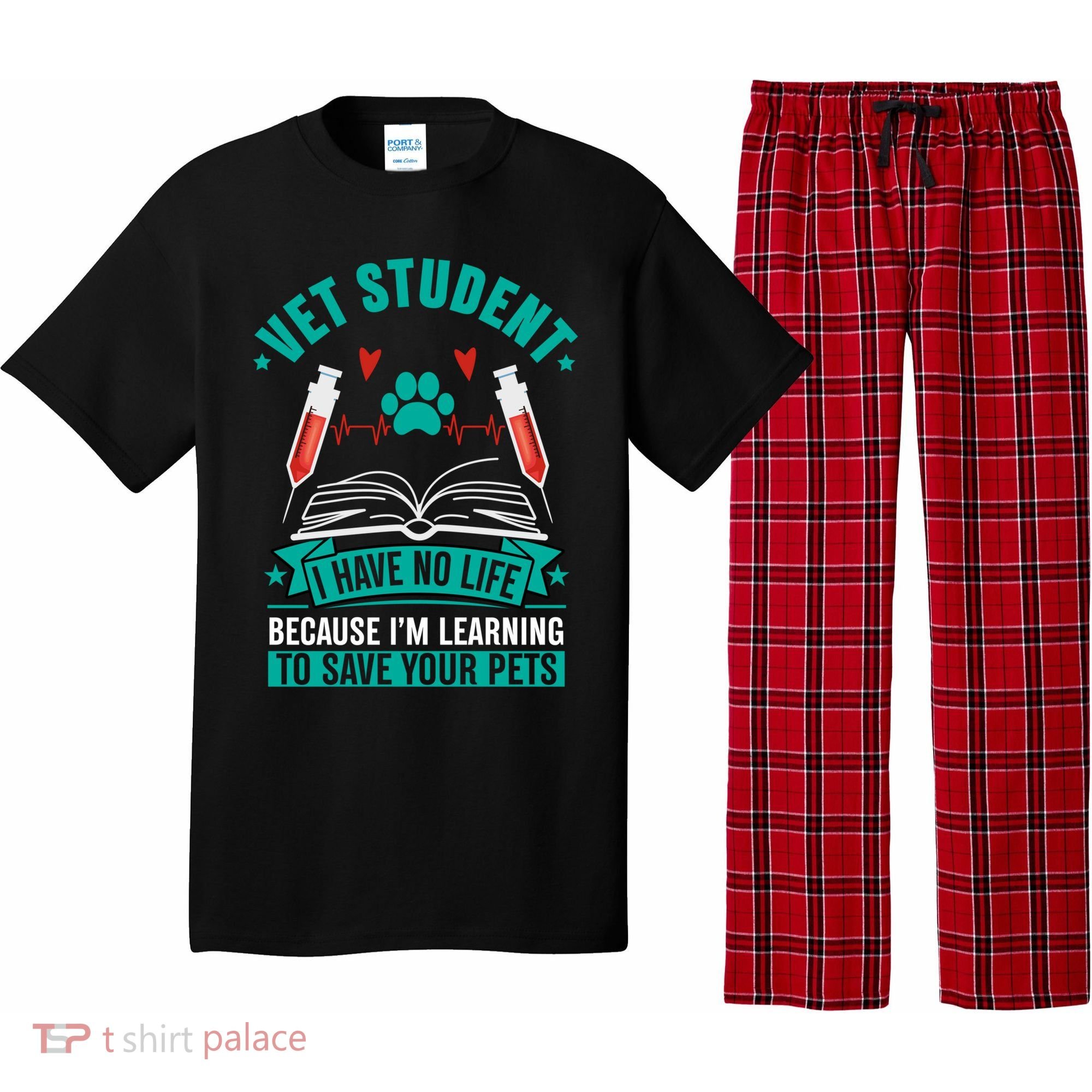 Learning To Save Pets Funny Vet Tech Veterinarians Student Cute Gift Pajama Set