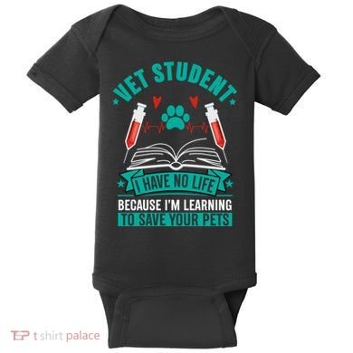 Learning To Save Pets Funny Vet Tech Veterinarians Student Cute Gift Baby Bodysuit