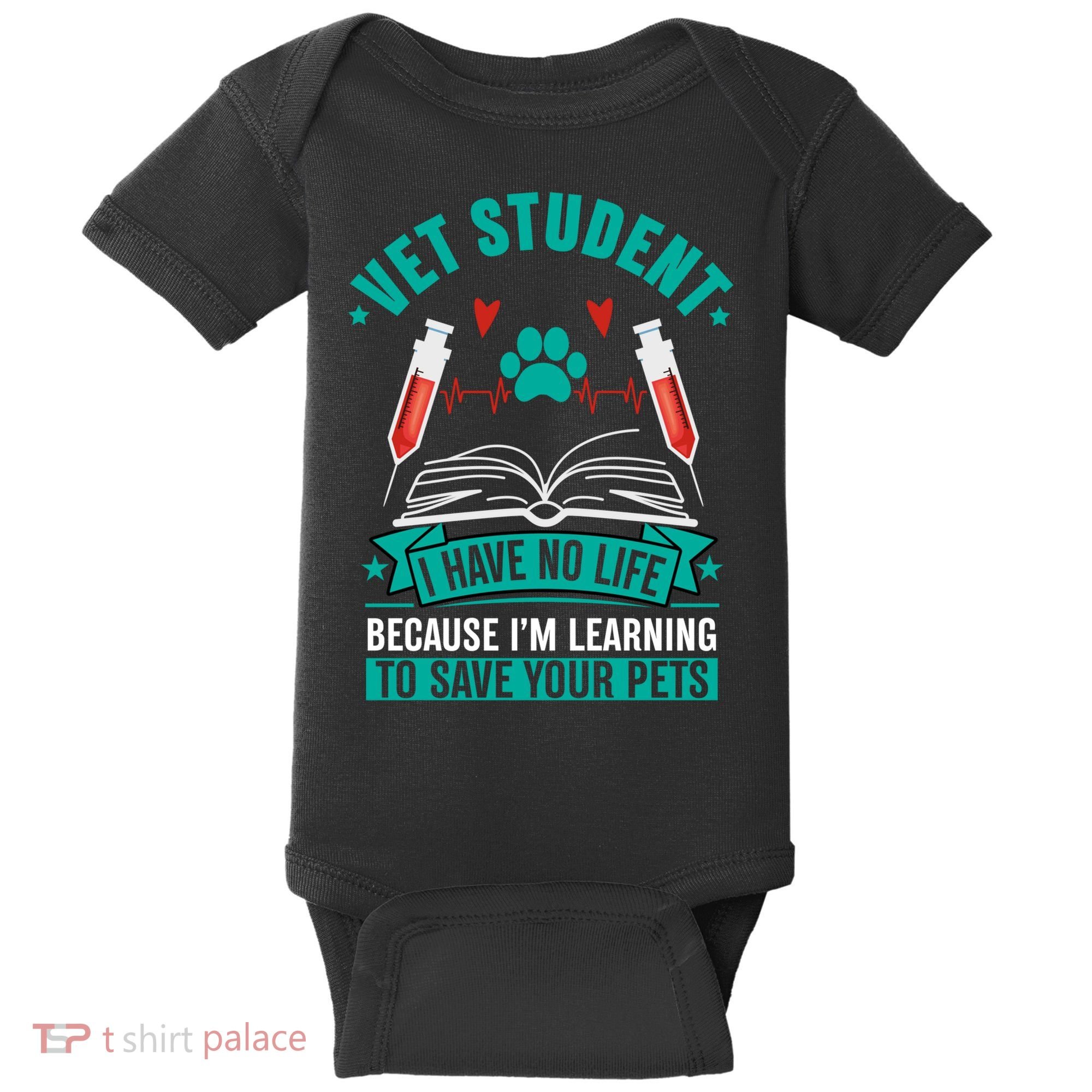 Learning To Save Pets Funny Vet Tech Veterinarians Student Cute Gift Baby Bodysuit