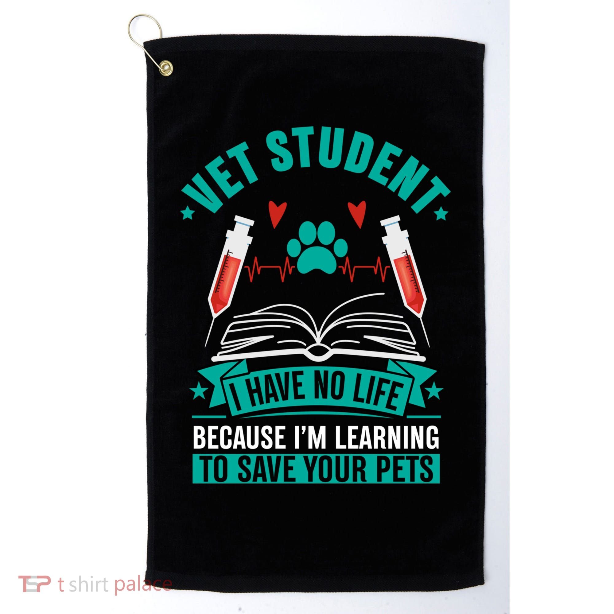 Learning To Save Pets Funny Vet Tech Veterinarians Student Cute Gift Golf Towel