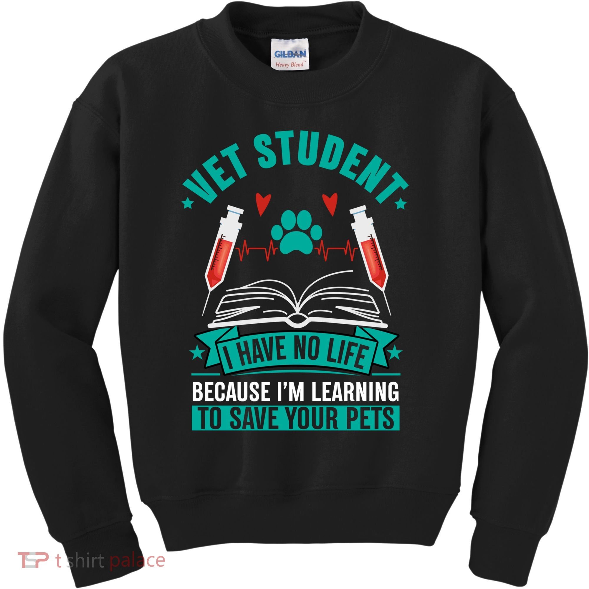 Learning To Save Pets Funny Vet Tech Veterinarians Student Cute Gift Kids Sweatshirt