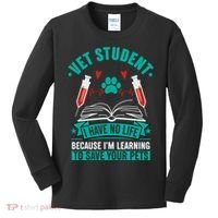 Learning To Save Pets Funny Vet Tech Veterinarians Student Cute Gift Kids Long Sleeve Shirt thumb 0