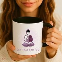 Let That Shitgo Buddha Cool Gift Let That Shit Go Yoga Cool Gift Coffee Mug thumb 3