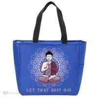 Let That Shitgo Buddha Cool Gift Let That Shit Go Yoga Cool Gift Tote Bag thumb 0