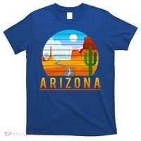 Love The State Of Arizona Desert Road And Saguaro Cactus Gift T-Shirt thumb 0