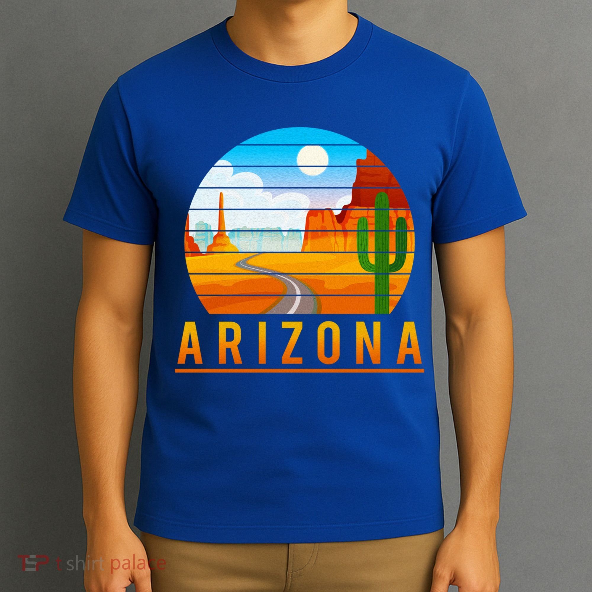 Love The State Of Arizona Desert Road And Saguaro Cactus Gift T-Shirt