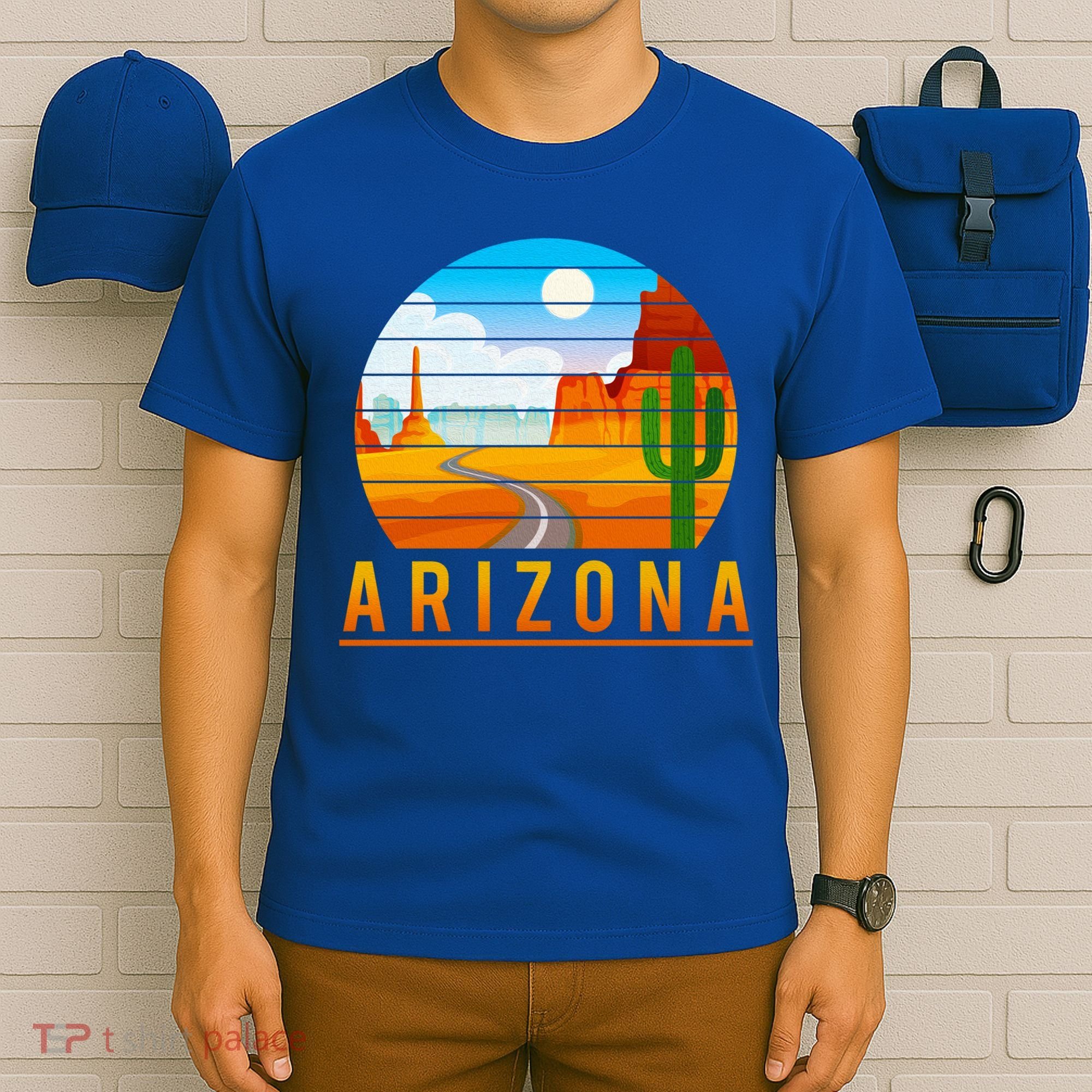 Love The State Of Arizona Desert Road And Saguaro Cactus Gift T-Shirt