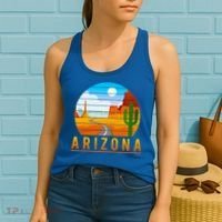 Love The State Of Arizona Desert Road And Saguaro Cactus Gift Women's Tank Top thumb 2