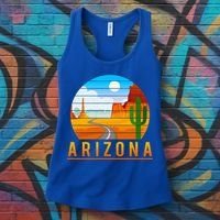 Love The State Of Arizona Desert Road And Saguaro Cactus Gift Women's Tank Top thumb 3