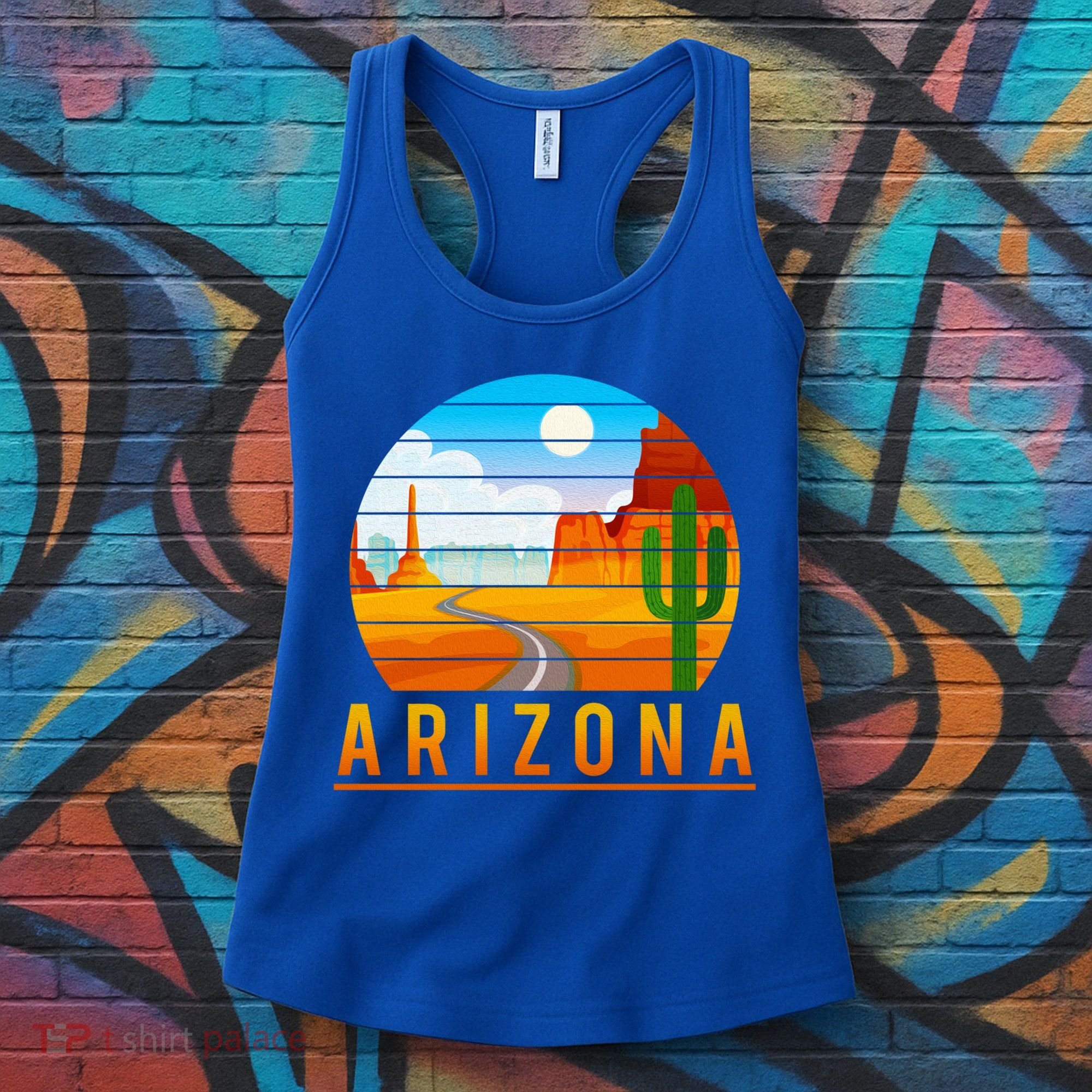 Love The State Of Arizona Desert Road And Saguaro Cactus Gift Women's Tank Top