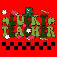 Lucky Teacher St Patrick's Day Holiday Santa Hat thumb 1