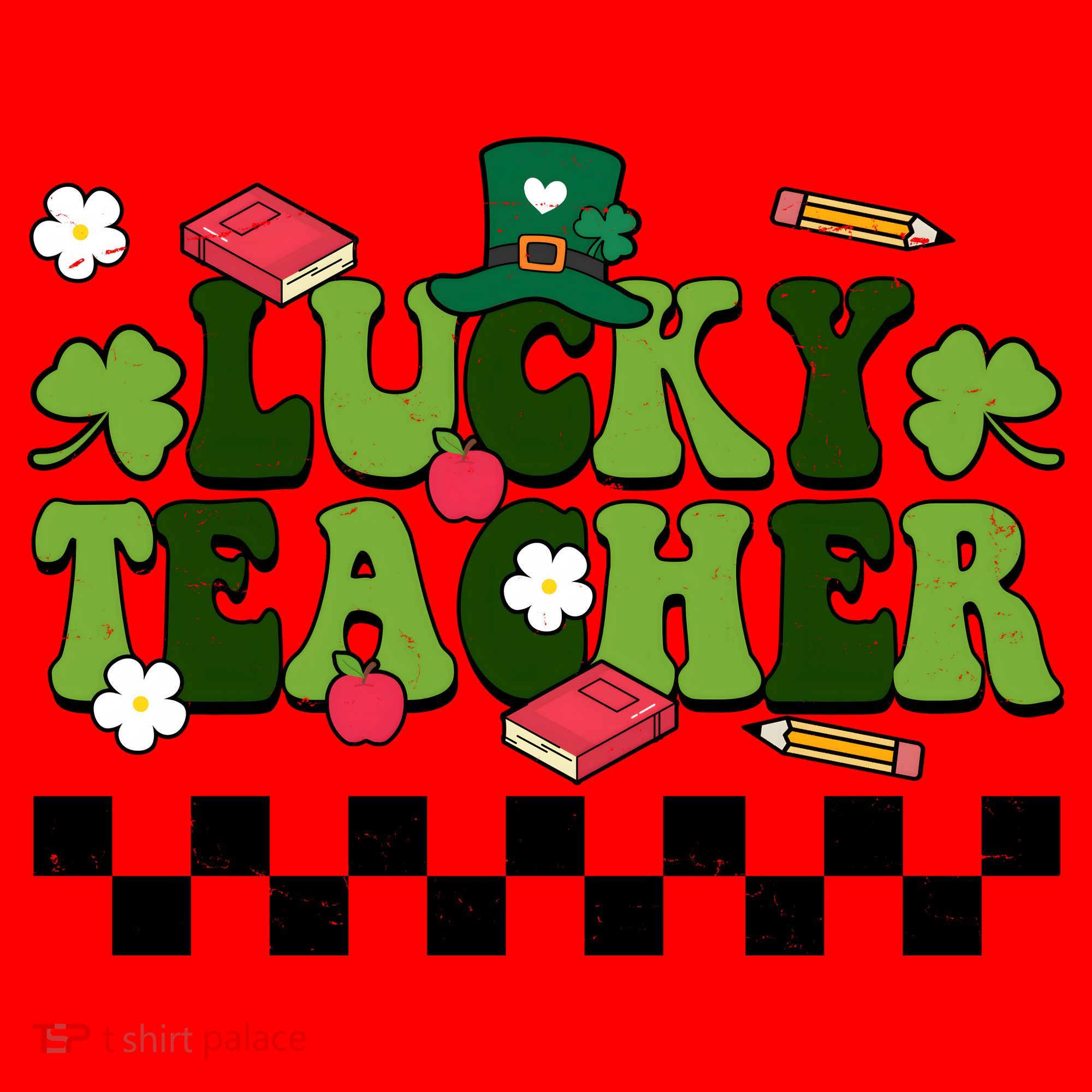 Lucky Teacher St Patrick's Day Holiday Santa Hat