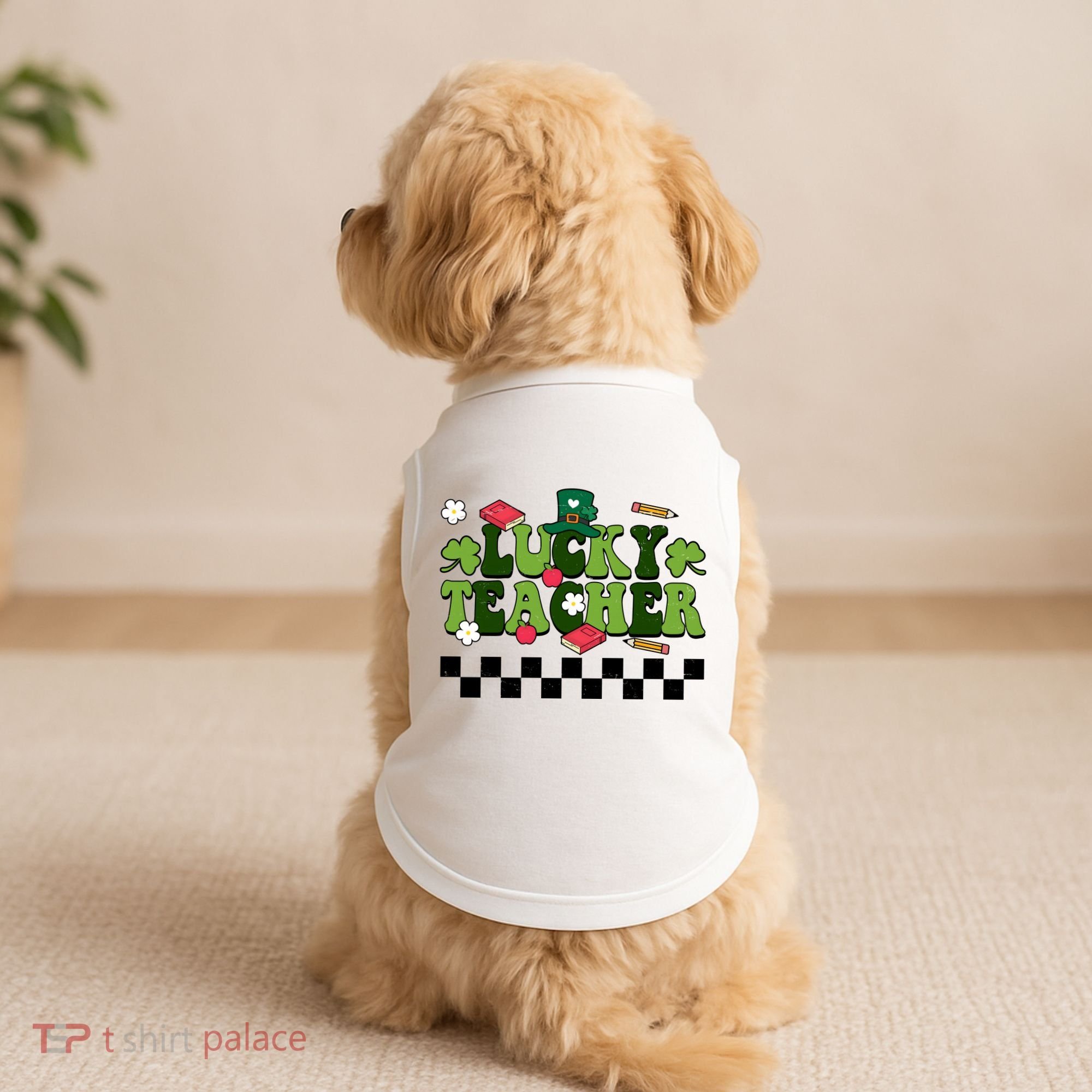 Lucky Teacher St Patrick's Day Holiday Doggie Tank