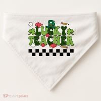 Lucky Teacher St Patrick's Day Holiday USA-Made Doggie Bandana thumb 0