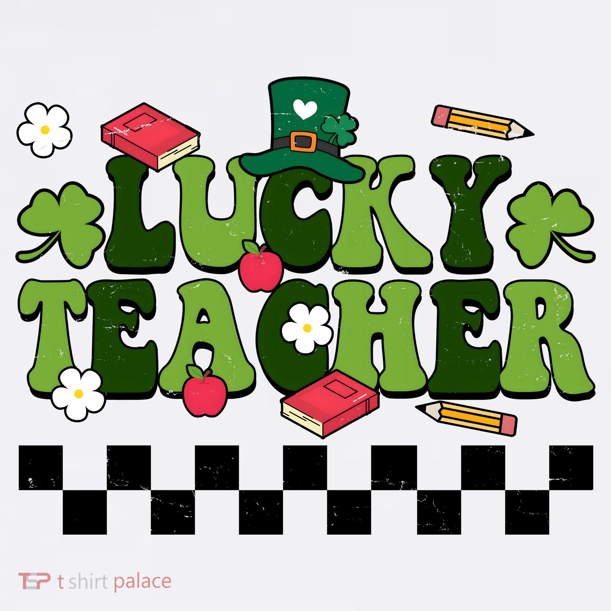 Lucky Teacher St Patrick's Day Holiday USA-Made Doggie Bandana