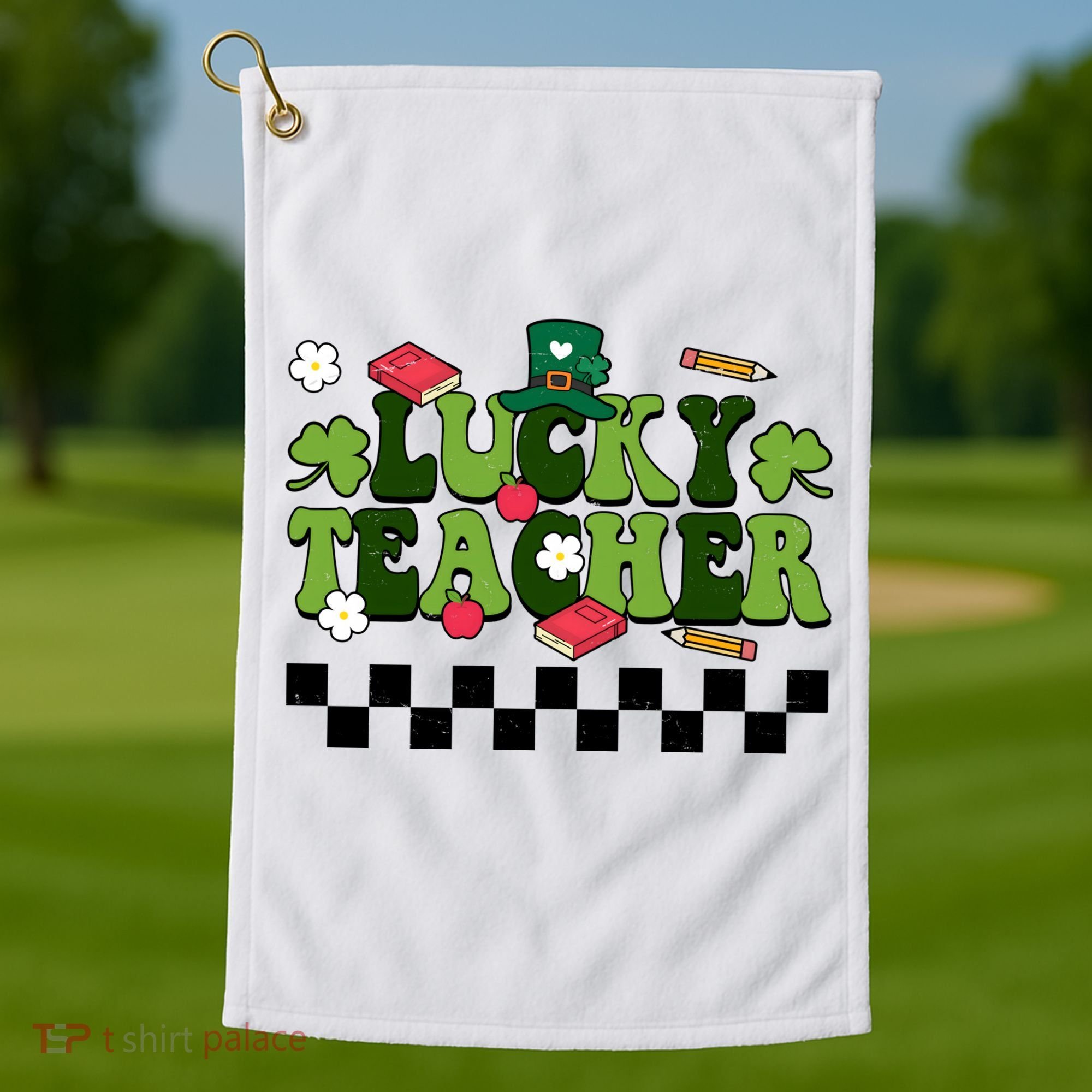Lucky Teacher St Patrick's Day Holiday Golf Towel