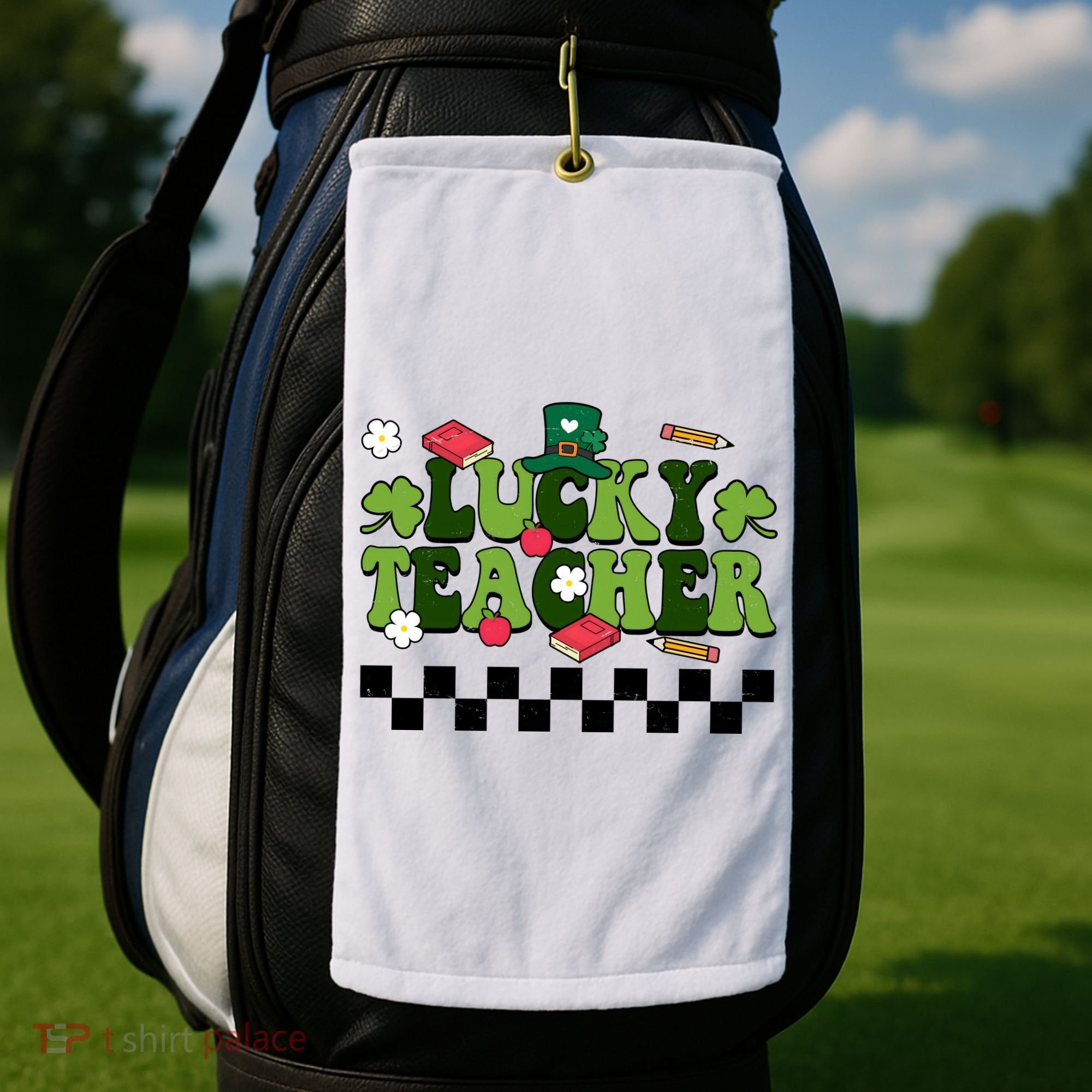 Lucky Teacher St Patrick's Day Holiday Golf Towel