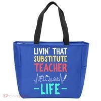 Livin That Substitute Teacher Life Teacher Appreciation Funny Gift Tote Bag thumb 0