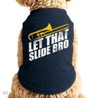 Let That Slide Bro - Funny Trombone Player Band Gift Doggie Tank thumb 0