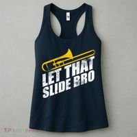 Let That Slide Bro - Funny Trombone Player Band Gift Women's Tank Top thumb 3