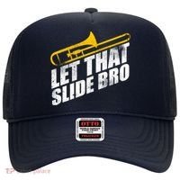 Let That Slide Bro - Funny Trombone Player Band Gift Hat thumb 0