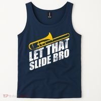 Let That Slide Bro - Funny Trombone Player Band Gift Tank Top thumb 2